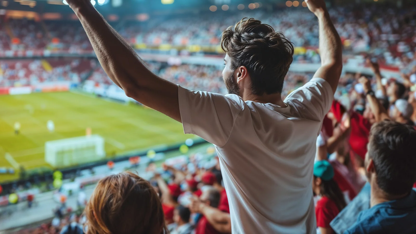A packed World Cup stadium full of fans during a match